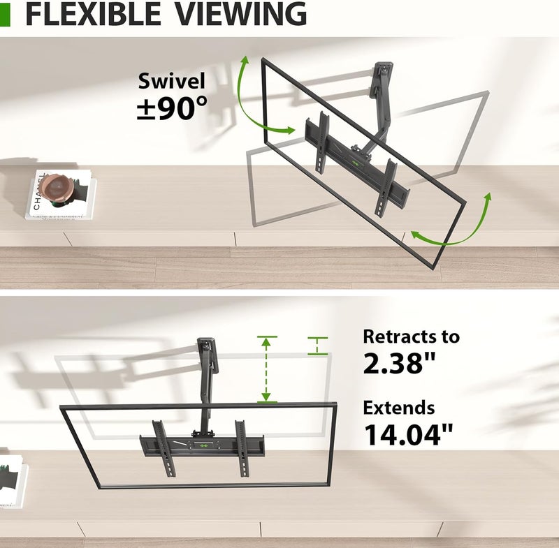 USX MOUNT Corner TV Wall Mount for 26-60 Inch TVs up to 80 lbs, Single Articulating Arm, Full Motion TV Wall Mount Bracket with Swivel and Tilt, Max VESA 400x400mm - Image 4